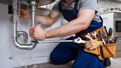 Technician using electronic equipment to detect a plumbing leak in Melbourne